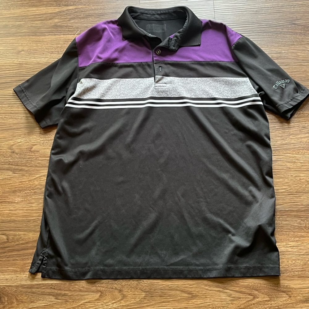 Callaway Men's Polo Shirt in Black, Purple, and Gray